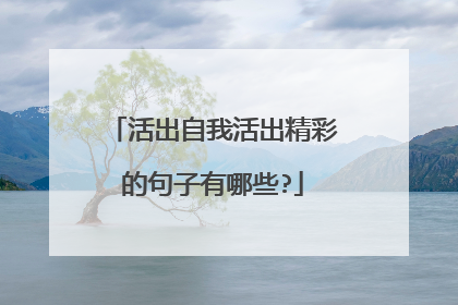 活出自我活出精彩的句子有哪些?