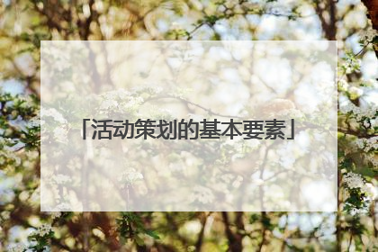 活动策划的基本要素