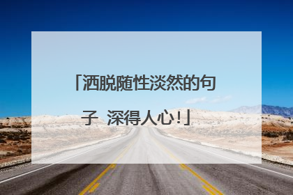 洒脱随性淡然的句子 深得人心!