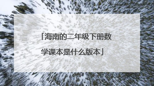 海南的二年级下册数学课本是什么版本