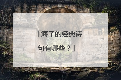 海子的经典诗句有哪些？