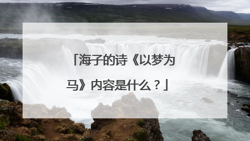 海子的诗《以梦为马》内容是什么？