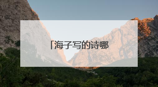海子写的诗哪些比较经典?