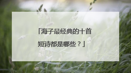 海子最经典的十首短诗都是哪些？