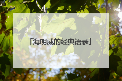 海明威的经典语录