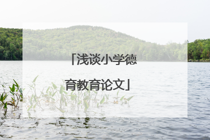 浅谈小学德育教育论文