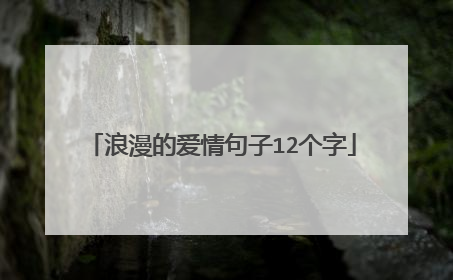 浪漫的爱情句子12个字
