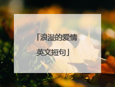 浪漫的爱情英文短句