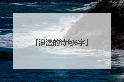 浪漫的诗句6字