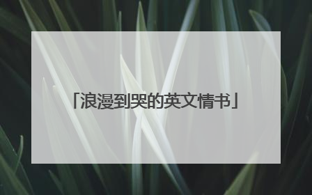 浪漫到哭的英文情书