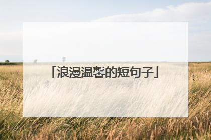 浪漫温馨的短句子