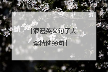 浪漫英文句子大全精选99句