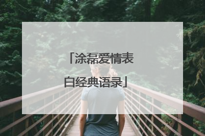 涂磊爱情表白经典语录