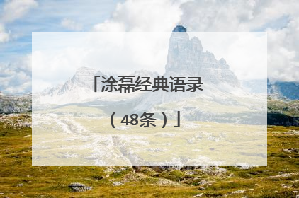涂磊经典语录（48条）