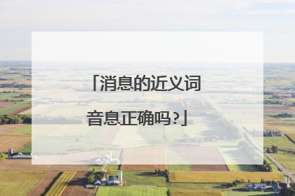 消息的近义词音息正确吗?