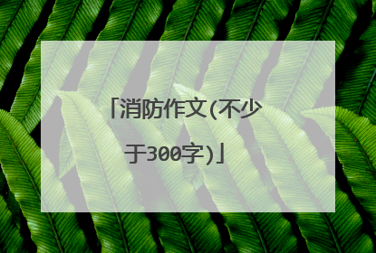 消防作文(不少于300字)