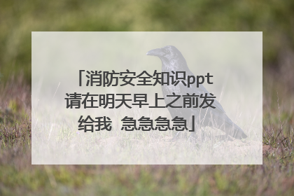 消防安全知识ppt 请在明天早上之前发给我 急急急急
