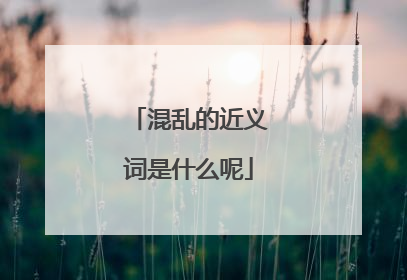 混乱的近义词是什么呢