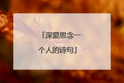 深爱思念一个人的诗句