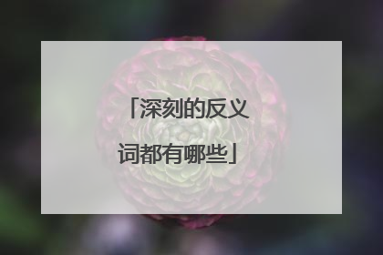 深刻的反义词都有哪些