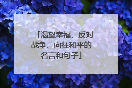 渴望幸福、反对战争、向往和平的名言和句子