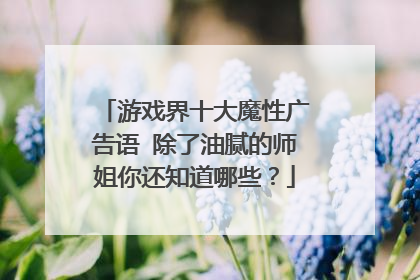 游戏界十大魔性广告语 除了油腻的师姐你还知道哪些？
