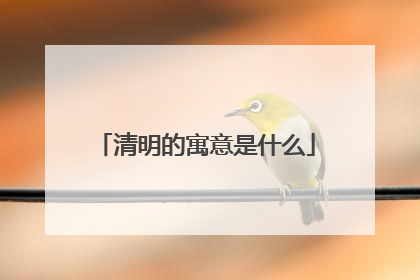 清明的寓意是什么