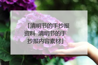 清明节的手抄报资料 清明节的手抄报内容素材