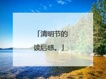 清明节的读后感。