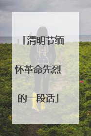 清明节缅怀革命先烈的一段话