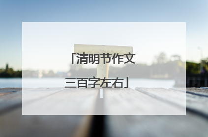 清明节作文三百字左右