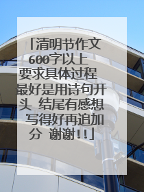 清明节作文 600字以上 要求具体过程 最好是用诗句开头 结尾有感想 写得好再追加分 谢谢!!