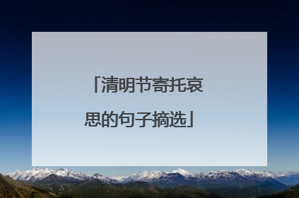 清明节寄托哀思的句子摘选