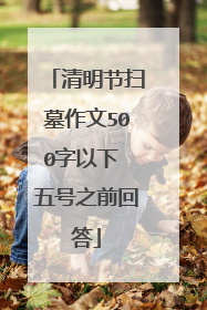 清明节扫墓作文500字以下 五号之前回答