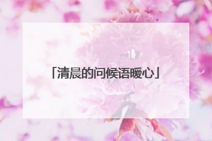 清晨的问候语暖心