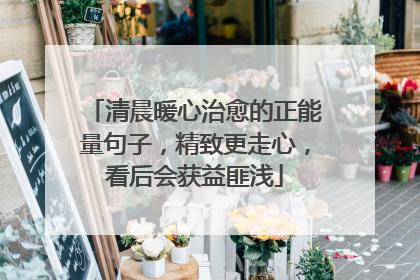 清晨暖心治愈的正能量句子，精致更走心，看后会获益匪浅