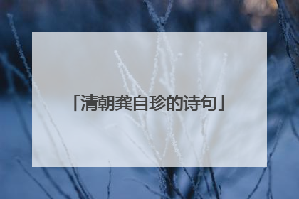 清朝龚自珍的诗句