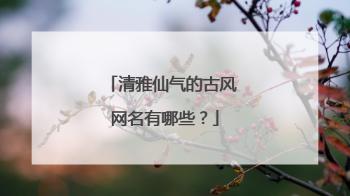 清雅仙气的古风网名有哪些？