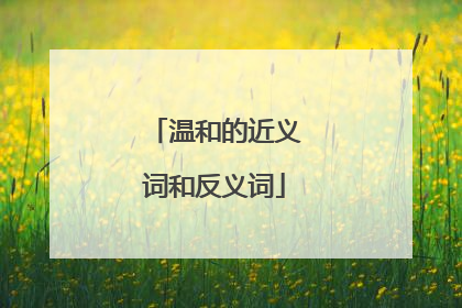 温和的近义词和反义词