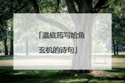 温庭筠写给鱼玄机的诗句