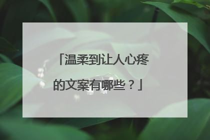 温柔到让人心疼的文案有哪些？