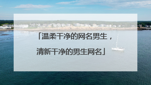 温柔干净的网名男生，清新干净的男生网名