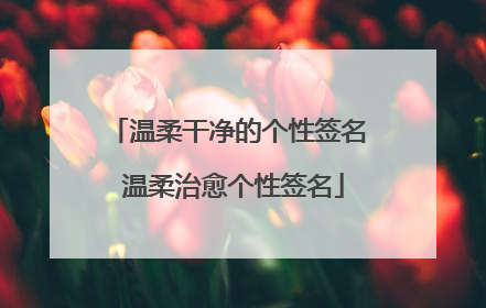 温柔干净的个性签名 温柔治愈个性签名