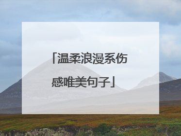 温柔浪漫系伤感唯美句子