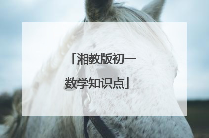湘教版初一数学知识点