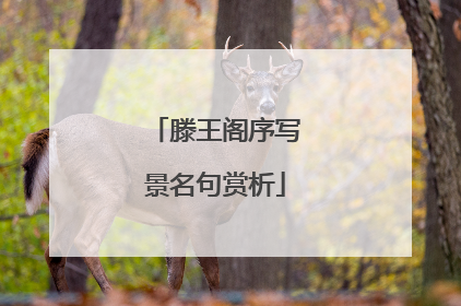 滕王阁序写景名句赏析