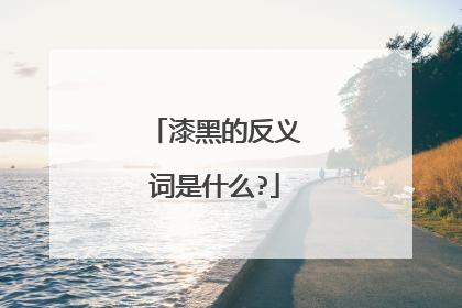 漆黑的反义词是什么?