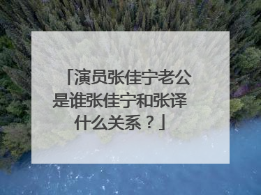 演员张佳宁老公是谁张佳宁和张译什么关系？