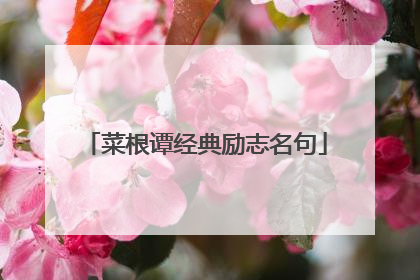 菜根谭经典励志名句