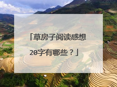 草房子阅读感想20字有哪些？